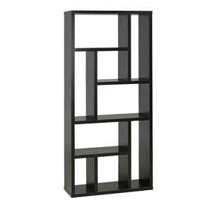 Brassex Inc. Dark Cherry Wood 9-shelf Standard Bookcase