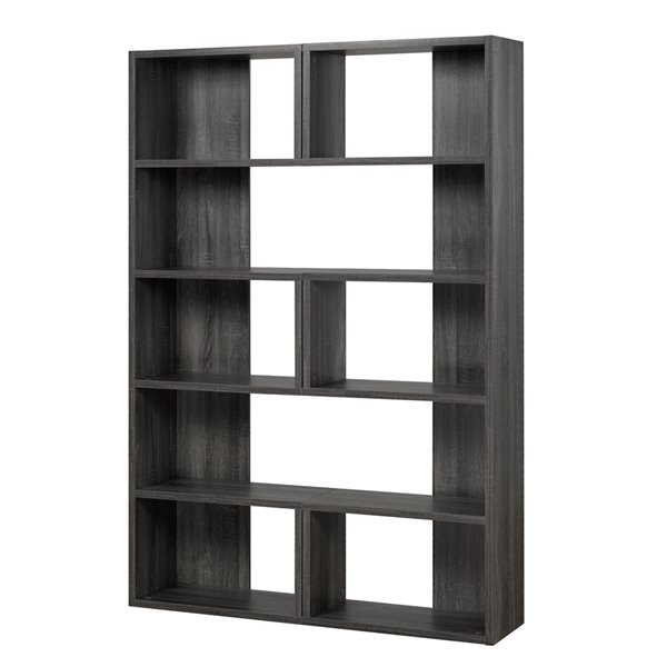 Brassex Inc. Dark Grey Wood 5-shelf Standard Bookcase | RONA