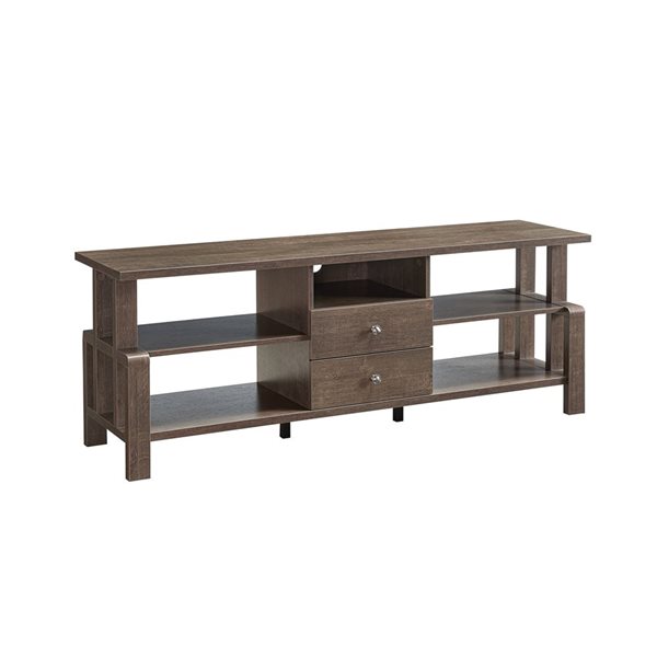 Brassex Inc. 60-in Walnut Oak TV Stand with Storage