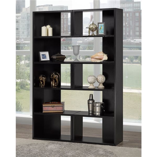 Brassex Inc. Black Wood 5-shelf Standard Bookcase | RONA