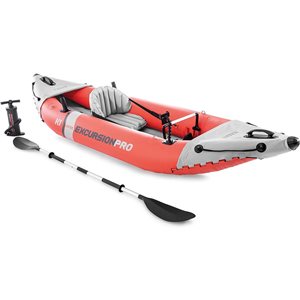 Kayak gonflable Excursion pour 1 personne en polymère rouge par Intex de 10 p1 x 18 po