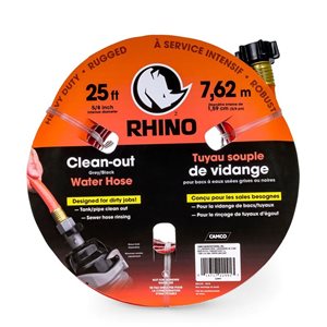 RhinoFLEX 5/8-in x 25-ft RV Grey/Black Water Cleaning Hose