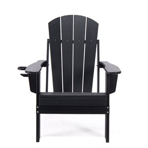 Chaise Adirondack noire en polyéthylène haute densité par Lake Country Outdoors