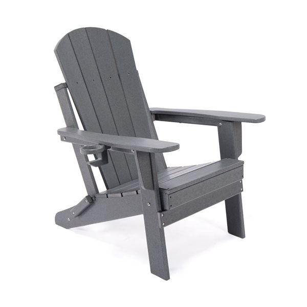 Chaise Adirondack gris foncé en polyéthylène haute densité par Lake Country Outdoors