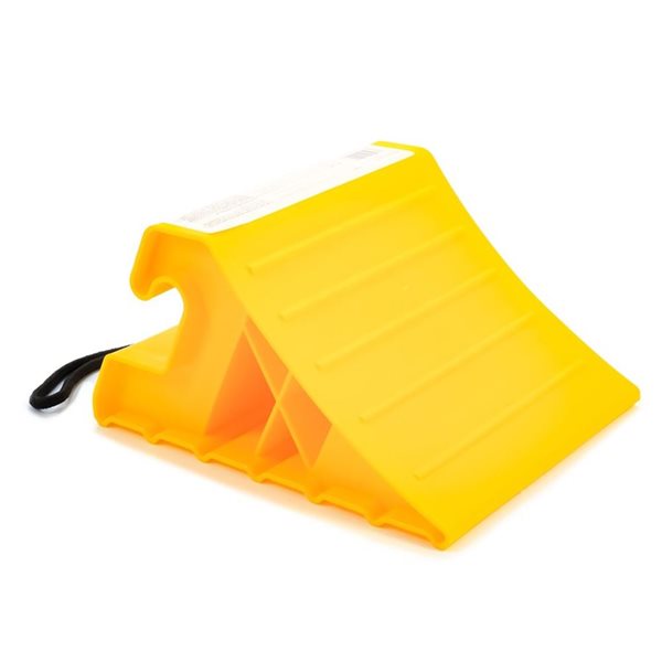 CAMCO Super Wheel Chock with Rope - Yellow 44475 | RONA