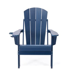 Chaise Adirondack bleu foncé en polyéthylène haute densité par Lake Country Outdoors