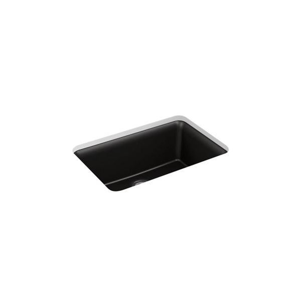 KOHLER Cairn Undermount 27.5-in x 18.31-in Matte Black Single Bowl Kitchen Sink