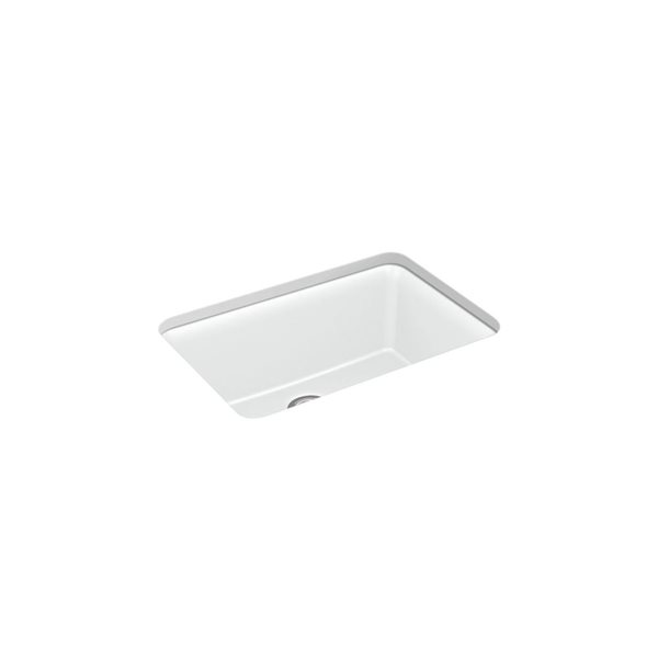 KOHLER Cairn Undermount 27.5-in x 18.31-in Matte White Single Bowl Kitchen Sink