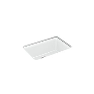 KOHLER Cairn Undermount 27.5-in x 18.31-in Matte White Single Bowl Kitchen Sink
