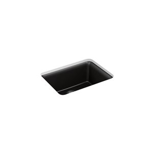 KOHLER Cairn Undermount 24.5-in x 18.31-in Matte Black Single Bowl Kitchen Sink