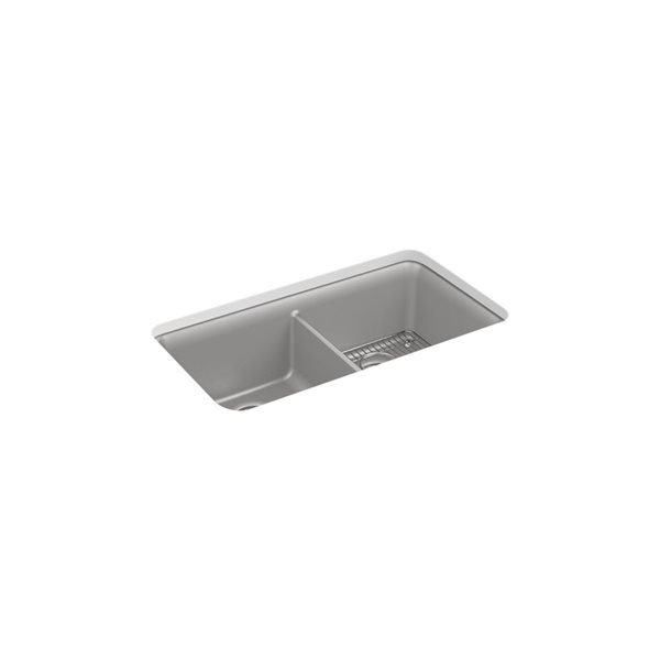 KOHLER Cairn Undermount 33.5-in X 18.31-in Matte Grey Double Equal Bowl - View #8