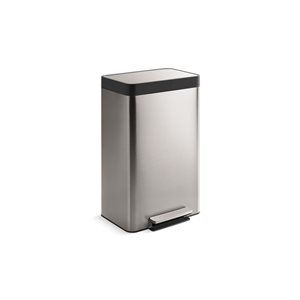 KOHLER 13-gal. (49-L) Stainless Steel Step-On Trash Can with Lid