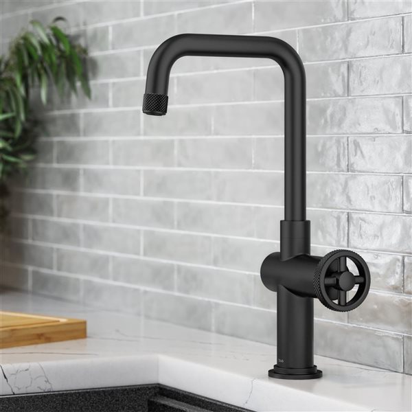 Kraus Urbix Deck Mount Matte Black Single Handle Kitchen Bar Faucet