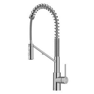 Kraus Oletto Deck Mount Spot-Free Stainless Steel Pull-Down Water Filter Kitchen Faucet