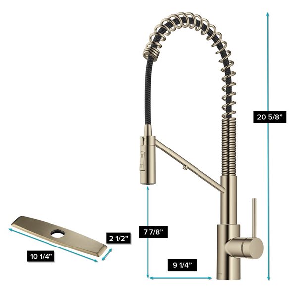 Kraus Oletto Deck Mount Spot-Free Antique Champagne Bronze Pull-Down Filter Faucet