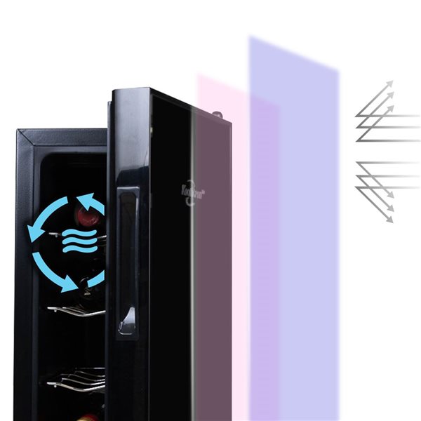 Réfrigérateur à Vin 20 Bouteilles Donened - Capacité 48L, éclairage LED, écran Tactile - Plage 12-18°C