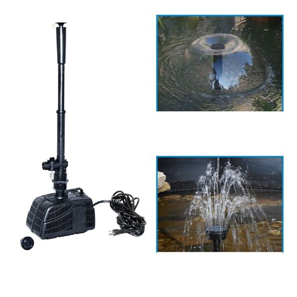 Koolscapes 530 GPH Pond Pump with 2 Interchangeable Fountain Nozzles