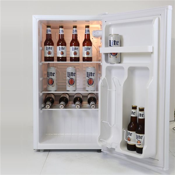 Miller Lite 3.2 cu ft (90L) Compact Fridge with Bottle Opener - White