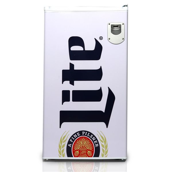 Miller Lite 3.2 cu ft (90L) Compact Fridge with Bottle Opener - White