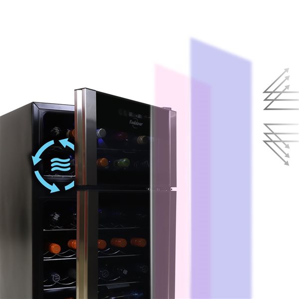 Koolatron 29-Bottle Dual Zone Wine Cooler Freestanding Wine Fridge