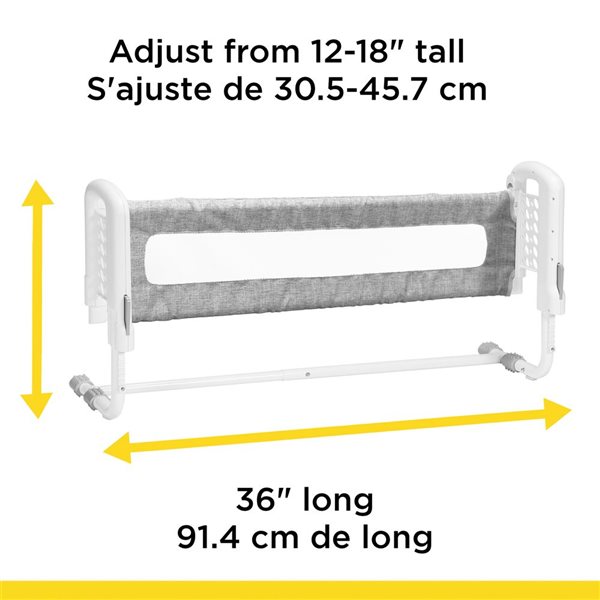 Safety 1st 36-in Grey Plastic Top of Mattress Bedrail