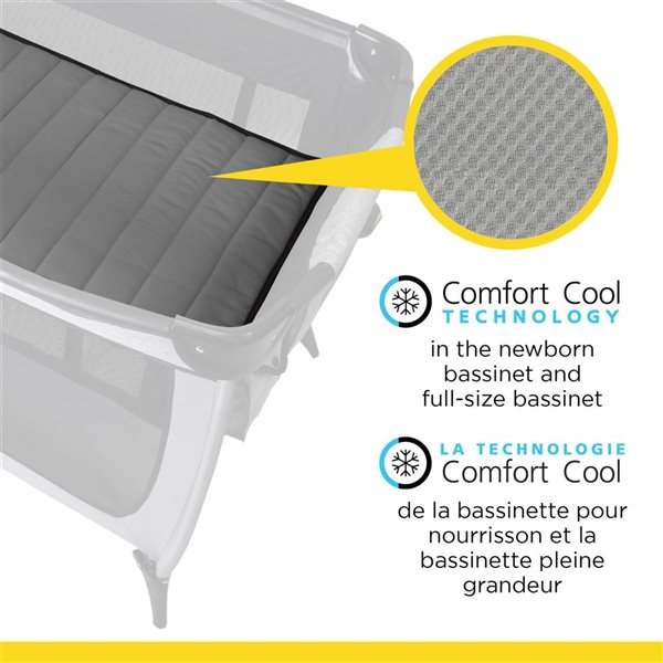 Lit de bébé 2 en 1 Brume Matinale gris par Safety 1st