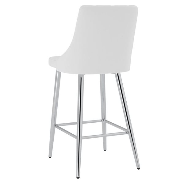 Ensemble de 2 tabourets de comptoir (22 po à 26 po) par !nspire, chrome et blanc