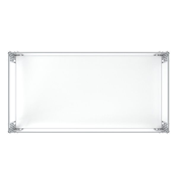 Table basse contemporaine rectangulaire en métal et en verre argent de 23 po par !nspire