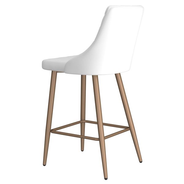 Tabouret de bar rembourré blanc à hauteur de comptoir (22 po à 26 po) de  !nspire, ens. de 2