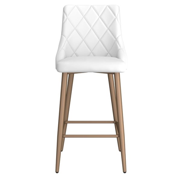 White leather and gold counter online stools