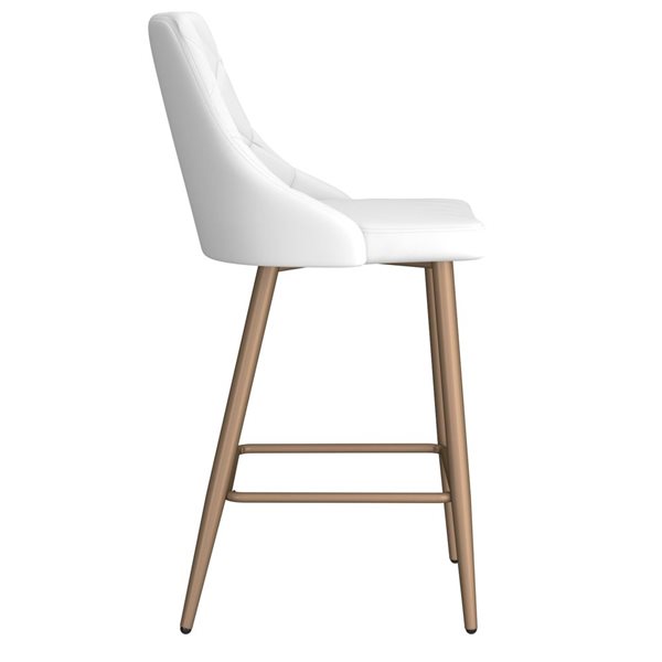 nspire 2-pack Aged Gold and White Counter Height (22-in To 26-in)  Upholstered Bar Stool 203-573WT