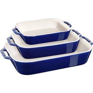 Staub Dark Blue Ceramic Bakeware Set - 3-Piece