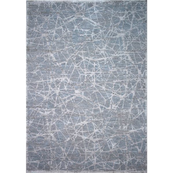 Rug Branch Tapis d'intérieur moderne abstrait Web bleu beige - 5x7