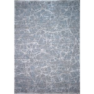 Rug Branch Tapis d'intérieur moderne abstrait Web bleu beige - 5x7