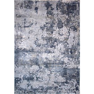 Rug Branch Tapis d'intérieur moderne abstrait côtier bleu gris - 8 x 10