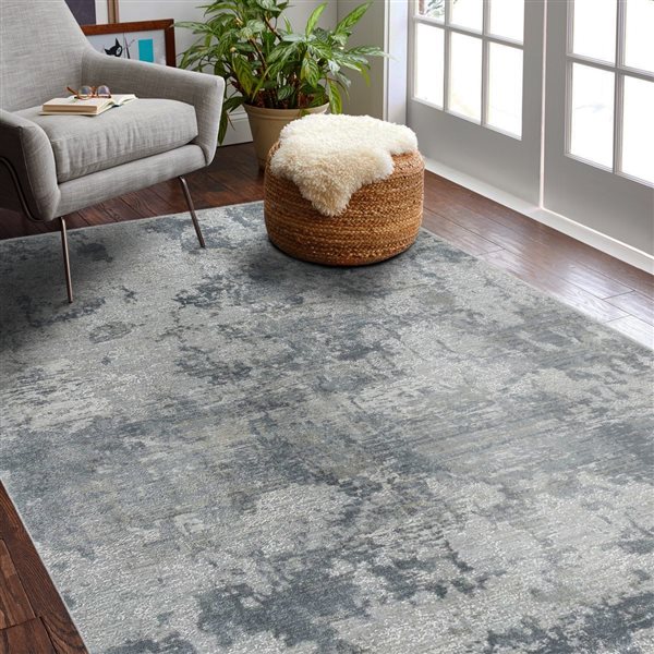 Rug Branch Modern Abstract Coastal Blue Grey Indoor Area Rug - 5x7