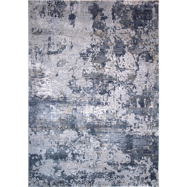 Rug Branch Tapis d'intérieur moderne abstrait côtier bleu gris - 5x7