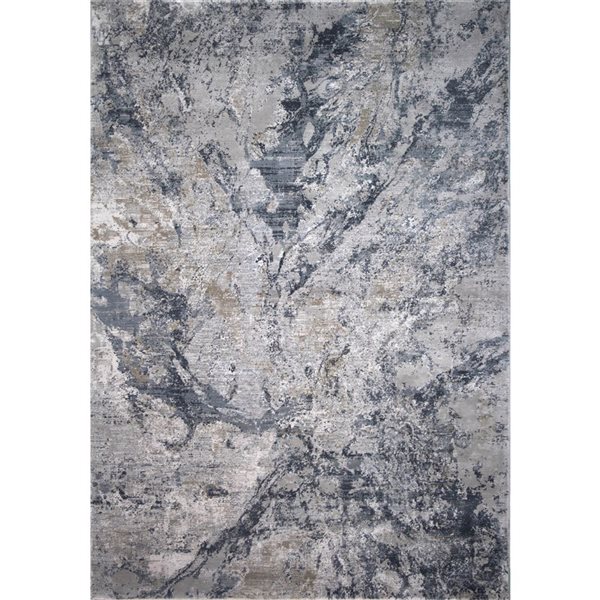 Tapis d'intérieur Rug Branch Coastal Abstract Coastal Bleu Gris - 8x10