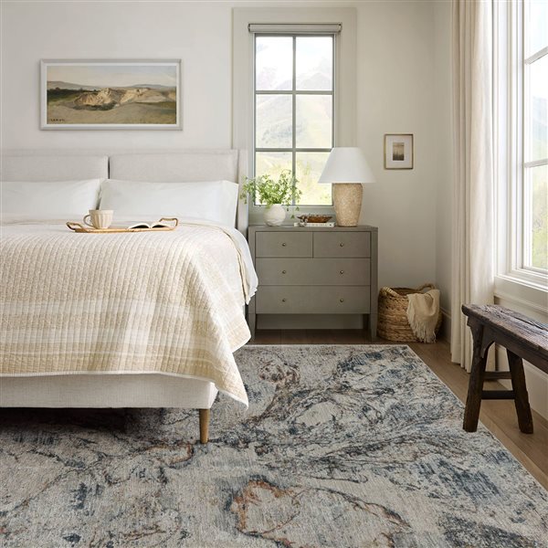 Rug Branch Abstract Modern Iceland Beige Blue Indoor Area Rug - 9x12