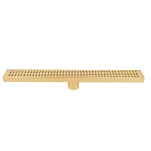 ToWo Luxury Drains 24-in L Slotted Rectangle Stainless Steel Linear Shower Drain - Brushed Gold