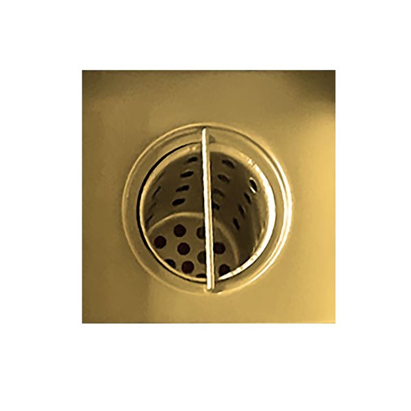 ToWo Luxury Drains 4-in L Slotted Square Stainless Steel Shower Drain - Brushed Gold