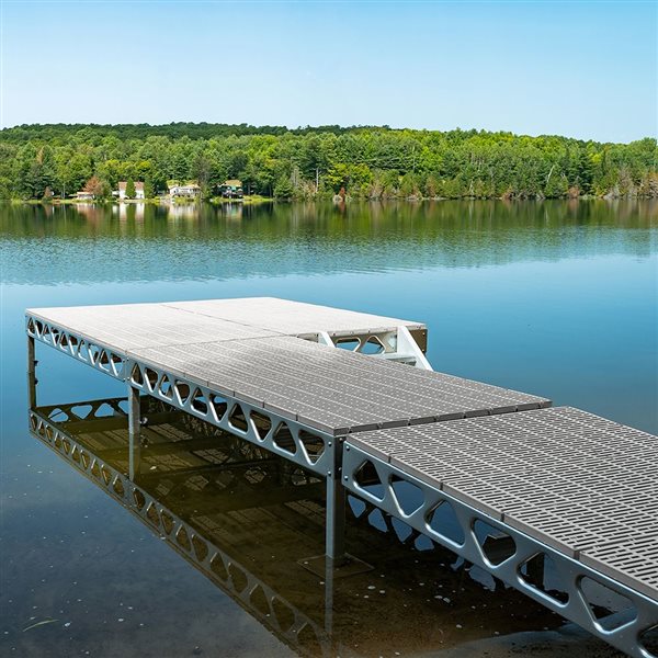 CanadaDocks 4 x 8-ft Grey Standing Dock Add-On Kit with 2 to 4-ft Legs