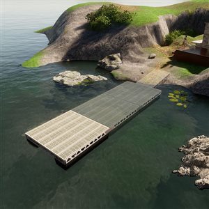 Ensemble d'extension pour quai flottant CanadaDocks érable de 8 x 8 pi