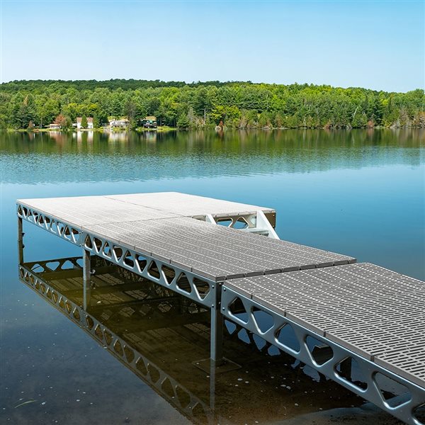 CanadaDocks 8 x 16-ft Grey Standing Dock Starter Kit with 4 to 8-ft Legs