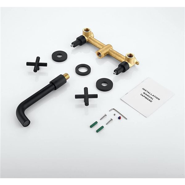 WELLFOR 2-Handle Bathroom Sink Faucet in Matte Black