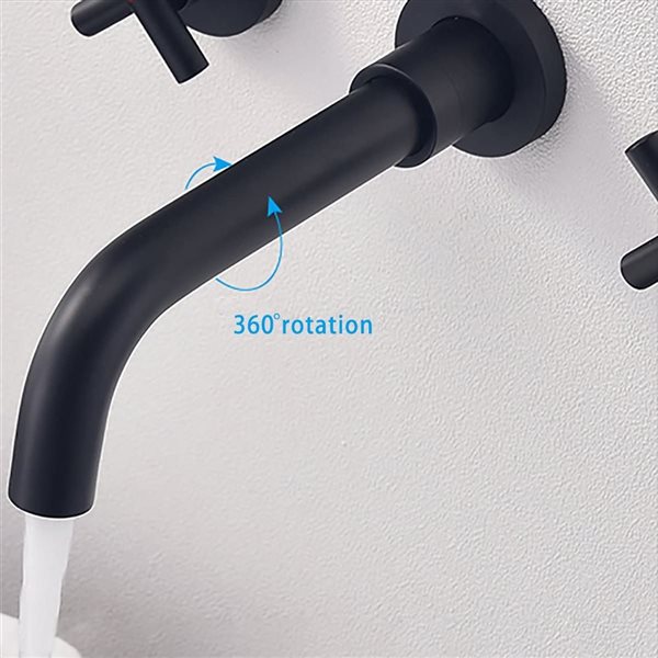 WELLFOR 2-Handle Bathroom Sink Faucet in Matte Black
