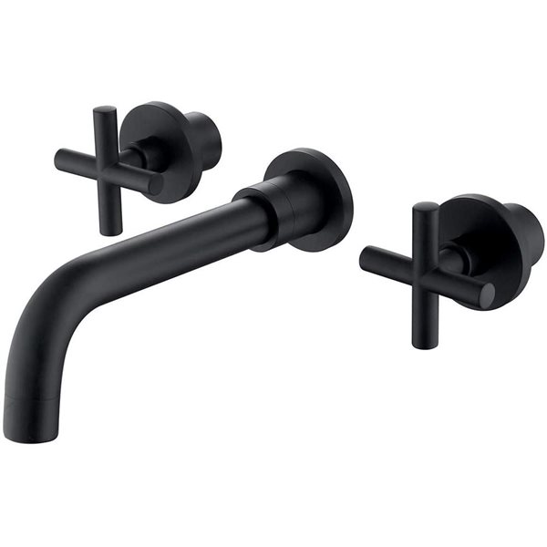 WELLFOR 2-Handle Bathroom Sink Faucet in Matte Black