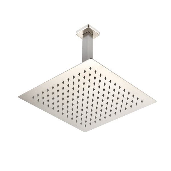 WELLFOR 2-Function Ceiling-Mounted Shower System with 16-in Top Spray in Brushed Nickel