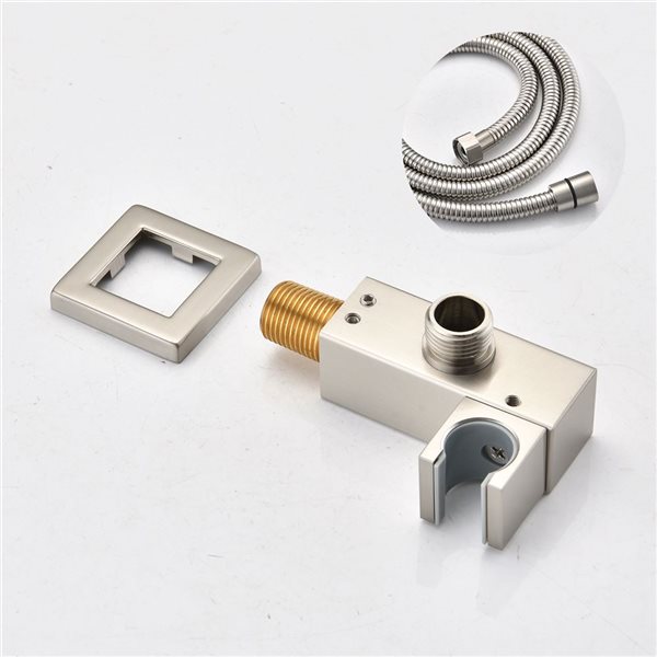 WELLFOR 2-Function Ceiling-Mounted Shower System with 16-in Top Spray in Brushed Nickel