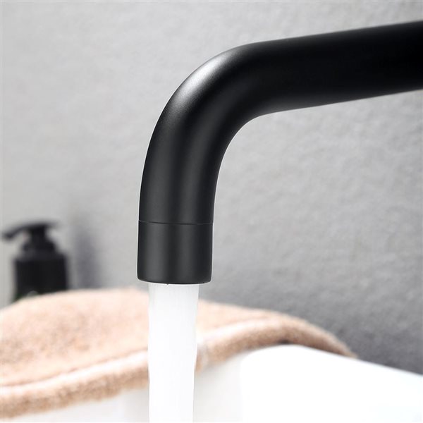 WELLFOR Matte Black Wall-Mounted Bathroom Sink Faucet with Single Handle